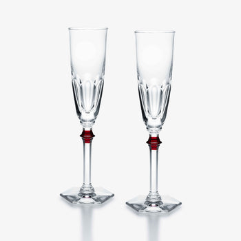 Baccarat Harcourt Champagne Flutes - Red (Set of 2)